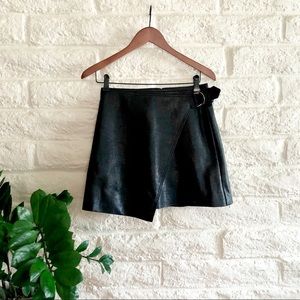 NEW H&M Leather Asymmetric Wrap Mini Skirt